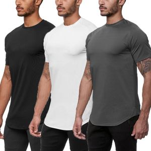 Men's T-Shirts 3pcs Running T-Shirt Men Gym Clothing Summer Plain Tight Tops Tees Mesh Quick Dry Sports Bodybuilding Fitness T ShirtMen's