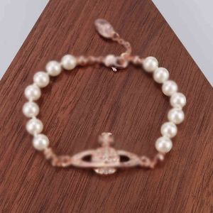 Kvinnor Korta pärlkedjor Rhinestone Orbit Armband CLAVICLE CHAIN ​​BAROque Pearls Armband For Women Luxury Jewelry Gift303o