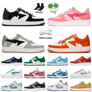 Scarpe casual Bapesta Scarpe da ginnastica Scarpe da ginnastica sportive Pelle Nero Colore Camo Combo Rosa Abc Grigio ge Verde 2022 Bapestas Baped Sk8 Sta