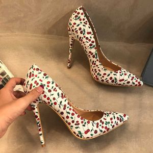 Wholesale print point resale online - free fashion women designer brand new white printed point toe high heels pumps shoes stiletto cm cm cm come with box