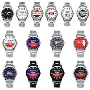 14 estilos de relógio de pulso Trump 2024 lembrancinha de festa Donald retro masculino relógios de quartzo FY3843 0818