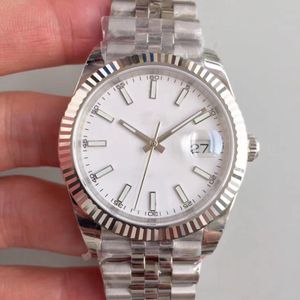 SW Męski Dziennik Watch Typ White Dial Stick W kształcie czasu Środek Lumainous Sapphire Anti odblaskowy duży kalendarz 904L Automatyczna maszyna ze stali nierdzewnej