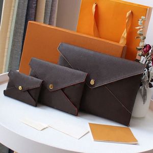 3 -częściowy Pochette Kirigami klasyczny wysokiej jakości worki sprzęgła w torbie damskie torebki torebki podwójne hasp portfele fold