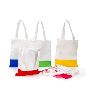 Sublimacja puste torby na płótnie worki do wielokrotnego użytku w torbie spożywcze do rzemiosła i dekorowania 7 kolorów
