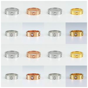 2022 Love Ring mens ring Diamond luxury jewelry Titanium steel Gold Silver Rose size 5/6/7/8/9/10/11mm Never fade Not allergic Band designer rings for women