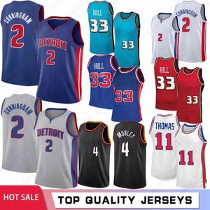 Cade 2 Cunningham Basketball Jersey Retro Dennis 10 Rodman Isiah 11 Thomas Grant 33 Hill Vintage Men Jerseys Collin Evan 4 Mobley Sexton Sti Sti