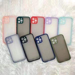 Transparent Phone Cases Frosted Skin Feel with Lens Bumper Protection For iphone 14 13 12 11 Pro Xs Max XR 8 7 Plus Samsung Clear Cover Shockproof AntI Drop Hard Shell