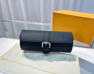 Luxury Designer Watch Case Box Clutch For Mens 3 PCS Titta skydd Canvas Leather Waterproof Men Wallet Bag H47530221R