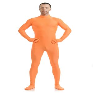 Mens Catsuit Kostümler Düz Renk Spandex Unitard Tam Bodysuit Kostüm Unisex Tulum Kostümleri Uzun Kollu Taytlar Çocuklar İçin Kaput Olmadan Adluts