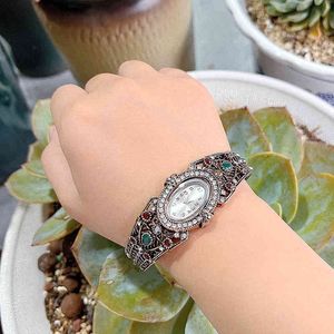 Designer Jewelry Vintage Turkish Bangle Watches Bohemia Women Bracelet Antique Gold Color Quartz Watch Digital Wristwatch Relogio Feminino Gift