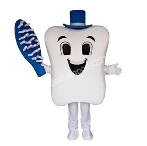 Costumi della mascotte del dente delle prestazioni Regali di carnevale di Hallowen Unisex Adulti Giochi di società di fantasia Outfit Abiti da personaggio dei cartoni animati per feste di festa