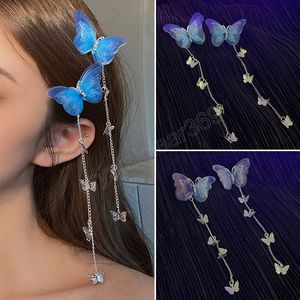 Farfalla per farfalla Nuova filato coreano Elegante nappa in metallo Clip per capelli lunghi per donne Accessori per capelli antichi Hanfu Antique