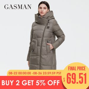 GASMAN Winter Down Jacket Women Long Thick Coat Hooded Puffer Warm Female Brand Cotton Clothes Elegant Retro Parka 8197 220818