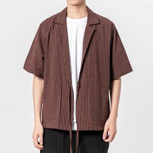 Roupas étnicas japonesas quimono roupas asiáticas tradicionais Cardigã Men, algodão samurai fantasia Kimonos Haori Karate camisa 30465