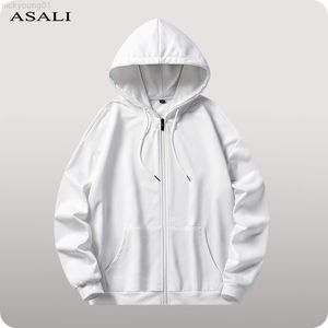 2022 Erkek Kapşonlu Sweatshirt Düz Renkli Hoodie Erkek Gündelik Hardigan Hoody Bahar Sonbahar Zipper Hoodies Erkek Gevşek Takip Y220818