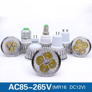Lâmpadas LED Refletor regulável GU10 9W 12W 15W 85-265V Lampada Lampada E27 220V GU5.3 Spot Candle Luz MR16 DC 12V LightingLED