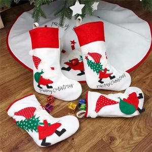 Decorações de Natal Doll sem faces Staque Gnome Elf Socks Santa Sack infantil Bolsa de Presente Decoração Noel Navidad