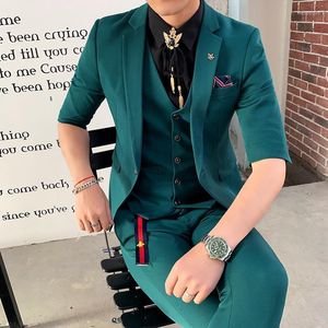 Green Suits Mens Slim Fit Pink Tuxedo 2022 Red Terno Smoking Men's Elegant White Wedding Dinner Dress 3 Pcs