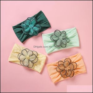 Hair Accessories 15805 Europe Fashion Infant Baby Nylon Headband Flower Bud Kids Elastic Band Children Soft Headwear Hairbands Mxhome Dhd9J