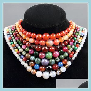 Beaded Halsband Natural Agate Red Indian Grass Tower Chain Halsband Stone Bead Drop Delivery 2021 Smycken Pendants CARSHOP2006 DH253