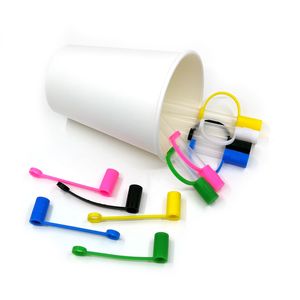 toppers di paglia personalizzati charms copertura in gomma siliconica 8 colori tappo antipolvere adatto per cannuccia decorativa con 8mm di diametro regalo per bambini