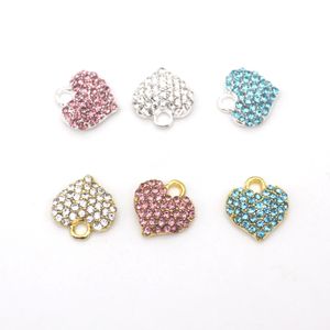 20pcs carino piccolo colore della miscela ciondoli artigianali fai da te per bambini musulmano strass islamico cristallo amore ciondolo a forma di cuore fascino per braccialetto/collana che fa gioielli