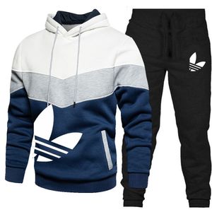 Men's Pullovers Tracksuit Cotton Hoodie Two Pieces Pants Sports Shirts Fall Winter Track Suit Black Clothing