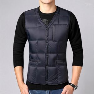 Men's Down & Parkas 2022 Vests Jacket Autumn Winter Warm Thick White Duck Vest Coat Male Short Waistcoat Outwear Plus Size AB6431