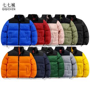겨울 패딩 파카스 남성 패션 브랜드 패치 워크 스탠드 칼라 코트 여성 캐주얼 한 단색 느슨한 따뜻한 따뜻한 자켓 11
