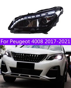 LED-Scheinwerfer für Peugeot 4008 5008 20 17–2021, Upgrade Fernlicht-Objektiv-Scheinwerfer, LED-dynamische Blinker, Tagfahrlicht
