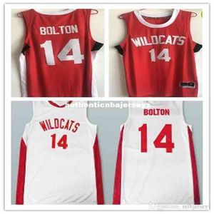 Cheap Retro # 14 Zac Efron Troy Bolton East High School Wildcats Maglie da basket Throwbacks Camicia cucita da uomo Personalizzata Qualsiasi numero gilet Shi