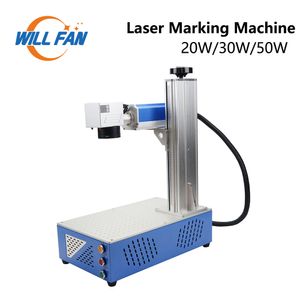 Will Fan Raycus JPT Max 20W 30W 50W Macchina per marcatura laser a fibra portatile con campo di lavoro rotante 110x110 / 300x300mm Metallo inossidabile