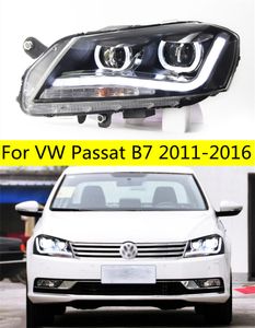 Fari anteriori per VW Passat B7 20 11-20 16 LED abbaglianti luce diurna Angel Eye fari di guida di ricambio