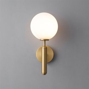 Lampa ścienna nowoczesna szklana kula światła światła Luminaire sypialnia lampy mieszkalne lampy korytarz