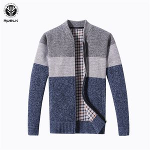 Ruelk Brand-Clothing Spring Cardigan Male Fashion Quality Cotton Seater Men Casual Navy Redwine Mens Sweatersmx190926