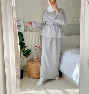 Ramadán Eid Mubarak Abaya Dubai Turquía Vestido Hijab Sets Muslim Sets For Women Islamic Clothing Rata Arabe Ensemble Femme Musulmane