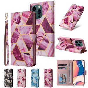 Rope Flip Gilding Marble Phone Case f r Samsung Galaxy A10 A20 A30 A40 A50 A70 A10S A20S A20E A01 Core S10 Plus S9 NOT10Lite Redmi Note11s Note11 Pro G Slim Wallet Shell