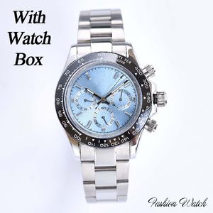 Klassisk pulverblå Dial Girl Lady Watches Mechanical Automatic Mens Watch Waterproof Arvurs Rostfritt stål Sapphire Chronograph Luminous With Watch Box