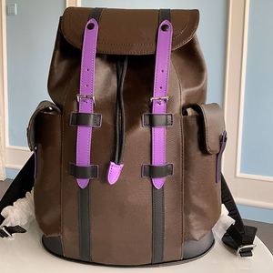 Großer Rucksack, Segeltuch-Reisetasche, Unisex-Handtaschen, Seitentaschen, klassisches Braun, alte Blumen, Computer-Paket, hochwertiges Leder
