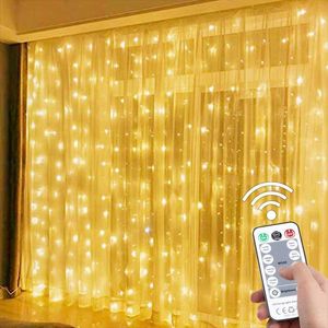Smart Home Control 3x3M LED Curtain Icicle String Lights Christmas Fairy Garland Outdoor For Wedding/Party/Garden Decoration 3x1MSmart