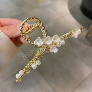 high-end flower Clamps large grab clip temperament elegant hairpin Ponytail Clips WOMAN Hair Jewelry
