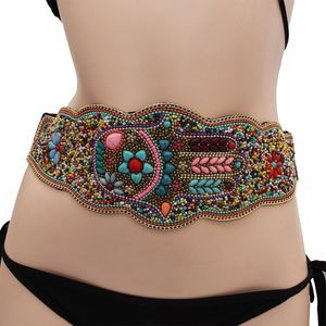 Bunte Harz Muschel Taille Perlen Bund für Frauen Tribal ethnische Kleid Gürtel Boho Sexy Bauchkette indische afrikanische Körperschmuck 220819