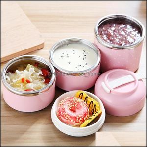 Dinnerware Defina lanche de lancheira em estilo japonês aço inoxidável lancheira de camada de camada de camada de armazenamento BENTO Problema Bento Enviar Fel Mxhome Dh9of