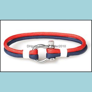 Urok bransolety skórzana bransoletka Mężczyźni Trenda Sport Cam Biżuteria Parachute Cord Stal nierdzewna klamra na męskie bransoletki DHSELLER2010 DHK7A