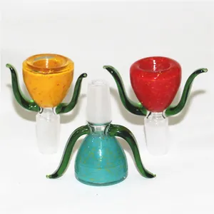 Renkli nargile 14 mm erkek eklem cam kase su borusu cam fıskiye ve kül yakalayıcı sigara kaseleri için