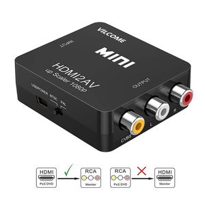 Connectors HDMI-compatible TO AV Scaler Adapter HD Video Composite Converter Box RCA AV/CVSB L/R Video 1080P Support PAL NTSC