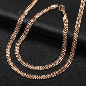 Designer de pulseira 1 Conjunto de 4,5 mm de link de faxilado colar de pulseira para mulheres meninas cor de ouro rosa cor de tecelagem de jóias presentes de joias cs27