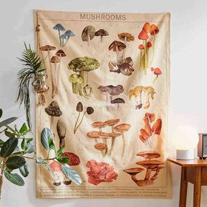Psychodeliczny dekoracje dywanu dywanu Mycology Identyfikacja Dekoracja ilustracja J220804