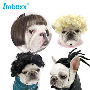 Parrucche per animali domestici Puntelli Cosplay Cani Gatti Crossdressing Capelli Cappello Costumi Copricapo Accessori per Halloween Forniture per feste di Natale 220819