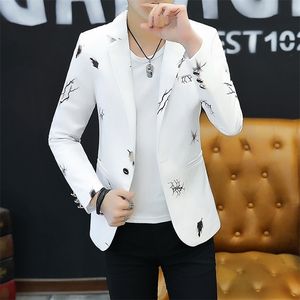 HOO Youth Slim blazer Giacca da uomo Fashion Casual Spring Print 220819